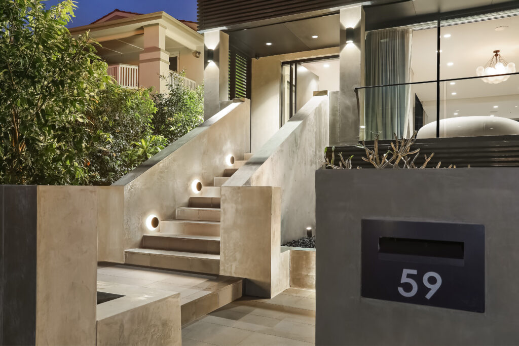 luxury home grand concrete staircase